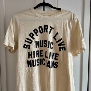 Imogene + Willie T Shirt The "support live music" XL tee in vintage white